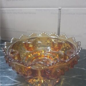 Vintage Fenton Amber Glass Decorative candle Bowl